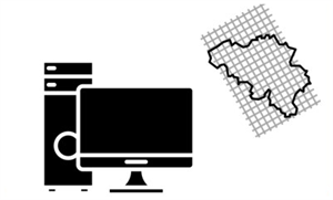Computer model over a gridded map of Belgium